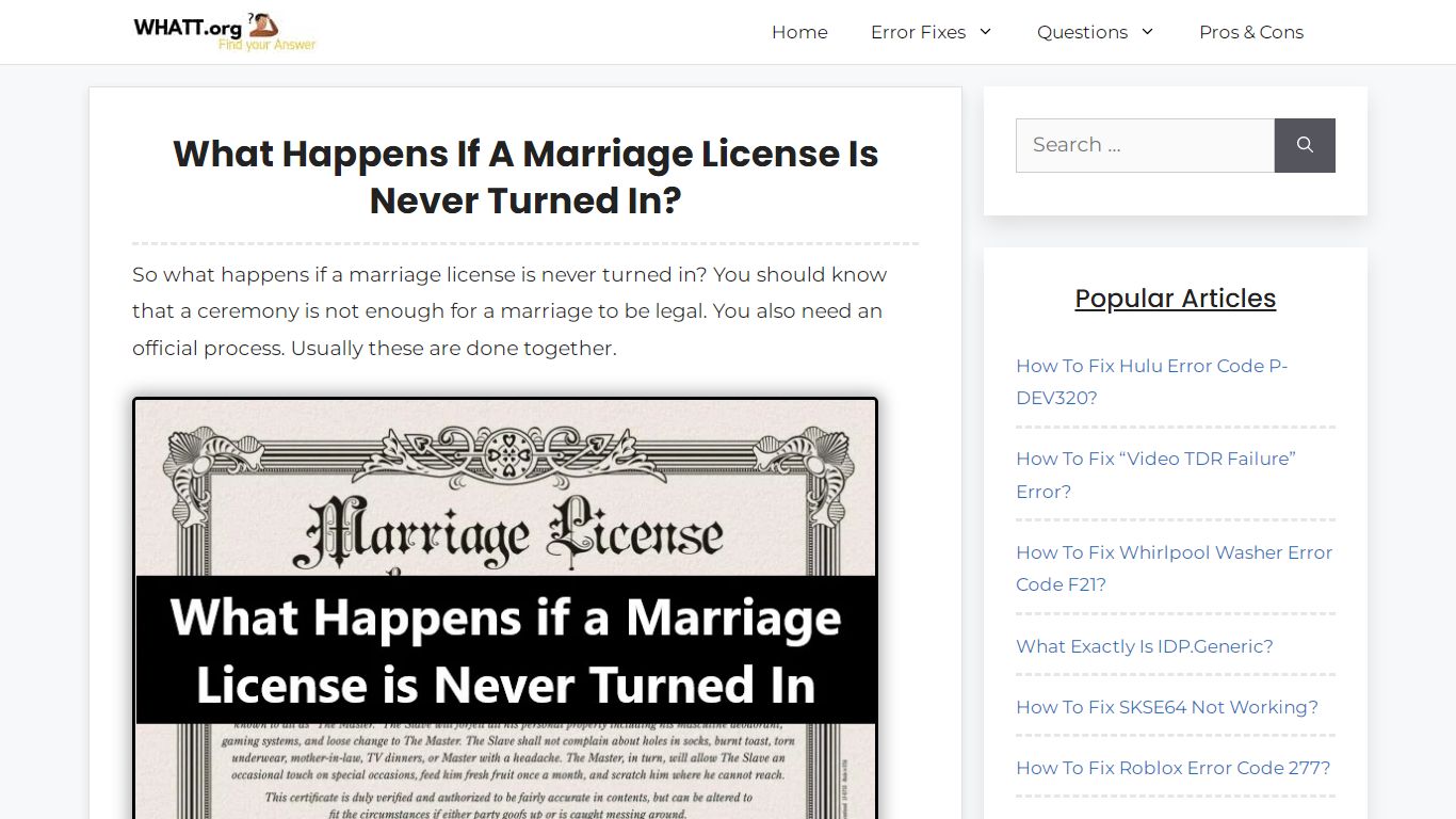 What Happens if a Marriage License is Never Turned In?